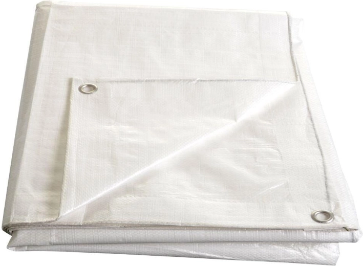 Biela kašírovaná plachta s okami 5 × 6 m, 140 g/m²