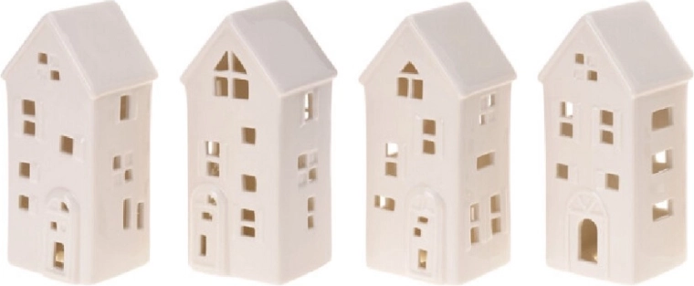 Porcelánový domček s LED osvetlením 16 cm, mix variant