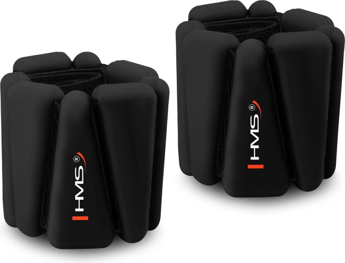 Silikónové záťaže na zápästia a členky HMS SNK01 2 × 0,5 kg – čierne