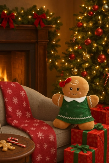 Vianočná perníková dekorácia chlapec/dievča 49 cm