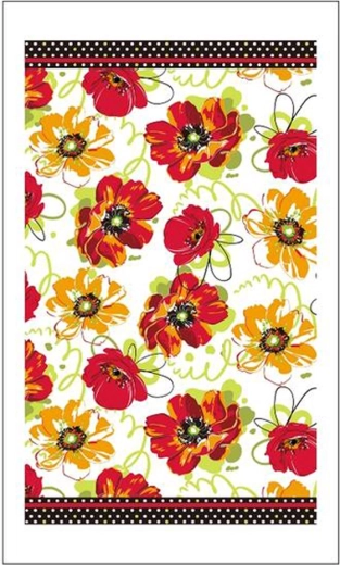 Kuchynská utierka Toro s červenými kvetmi 38 × 63 cm