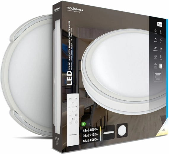 Stropné LED svietidlo Modee Smart Lighting A‑F102, 2×48 W, stlmievateľné, s diaľkovým ovládaním