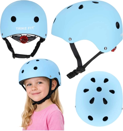 Detská cyklistická prilba TRIKE FIX s LED, veľkosť M (55–58 cm), modrá