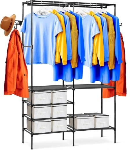 Stojanový šatní organizér Massido čierny