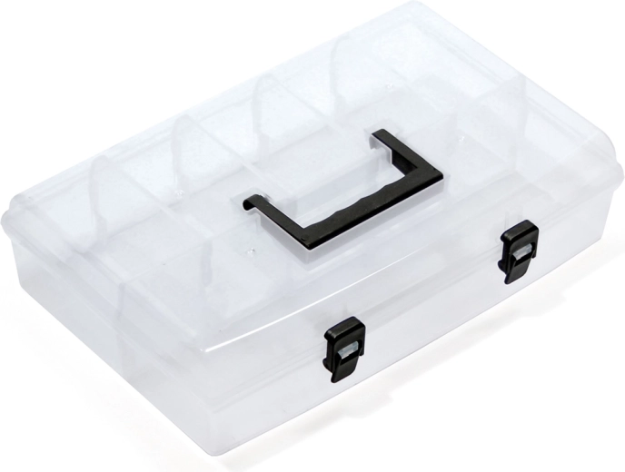 Plastový organizér s priesvitným vekom 359 × 238 × 85 mm