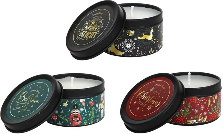 Vonná sviečka v plechovej krabičke 6,5 × 4 cm, mix vôní