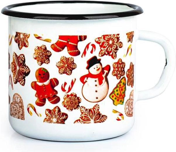 Smalťovaný hrnček TORO 370 ml s motívom perníkov