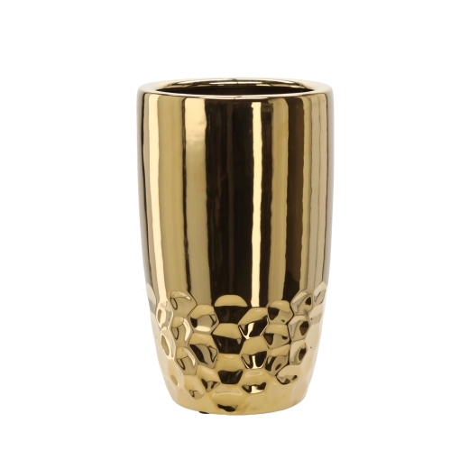 Keramický kvetináč v zlatej farbe 38 × 38 × 45 cm