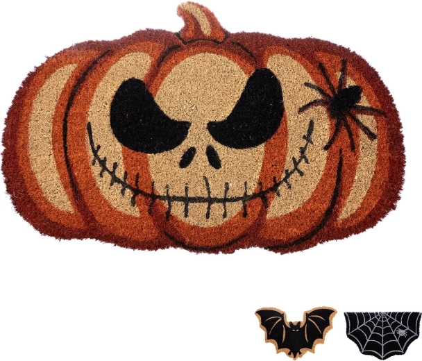 Vstupná rohož z kokosového vlákna s plastovým podkladom Halloween mix