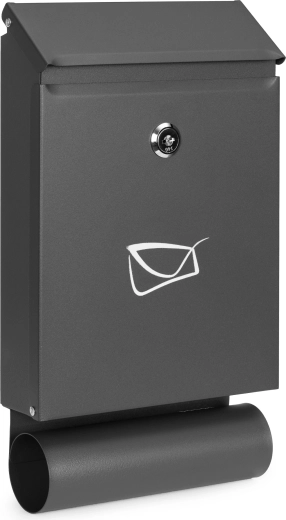 Nástenná poštová schránka s držiakom na noviny z pozinkovanej ocele, antracit ModernHome