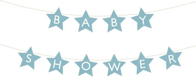 Baner na baby shower s hviezdičkami – Svetlomodré