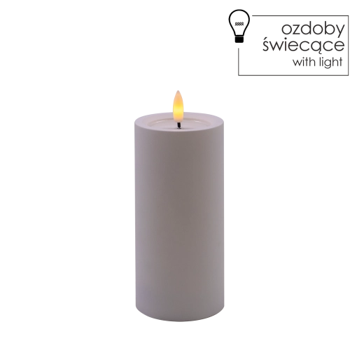 LED sviečka biela 7 × 15 cm s blikajúcim plameňom