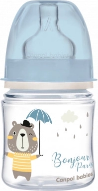 Canpol babies Fľaša so širokým hrdlom BONJOUR PARIS 120 ml modrá