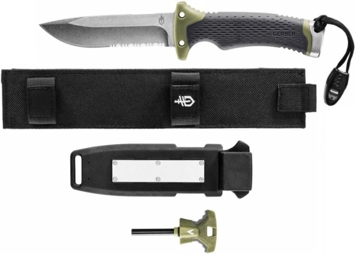 Gerber Ultimate Survival – nôž na prežitie 12 cm so Stonewash úpravou a puzdrom