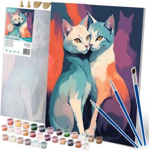 Maľovanie podľa čísel 40 × 50 cm Massido mačky