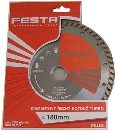 Diamantový rezný kotúč 180 mm TURBO