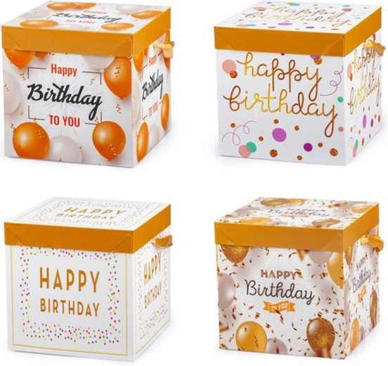 Darčeková krabica so stuhou 15 × 15 × 15 cm (mix farieb)