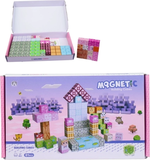 Magnetické kocky – stavebnica 81 dielov