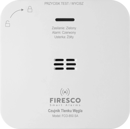 Autonómny detektor oxidu uhoľnatého Firesco FCO-850 SA (životnosť 10 rokov)