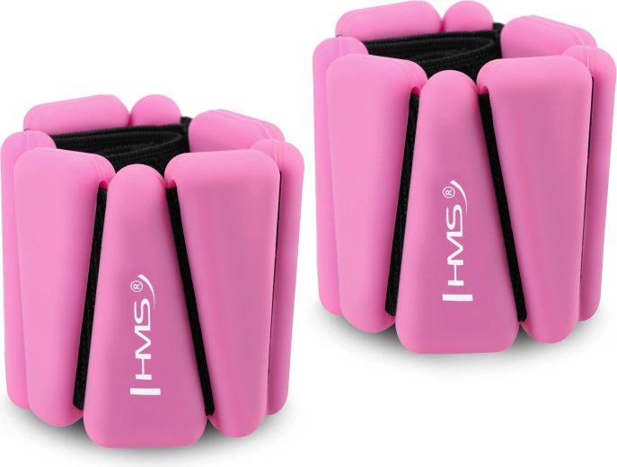 Silikónové záťaže na zápästia a členky HMS ružové 2 × 0,5 kg