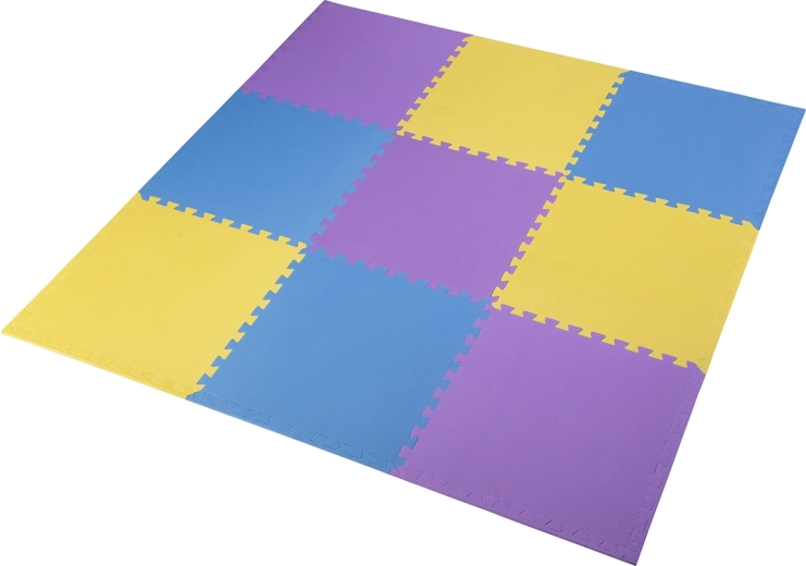 Ochranná puzzle podložka z EVA peny žlto‑modro‑fialová