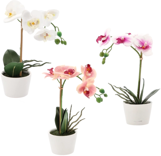 Umelý kvet orchidea mix farieb 30 cm