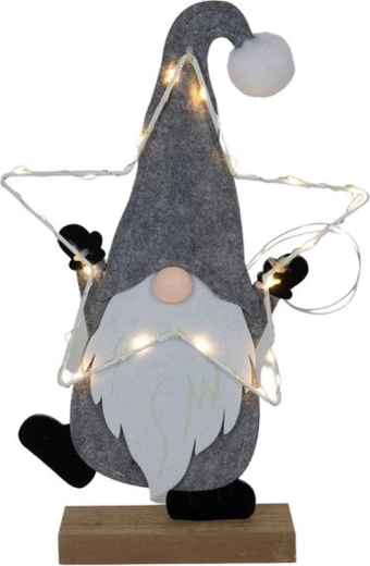 Plstená figúrka Santa 35 cm s LED svetielkami