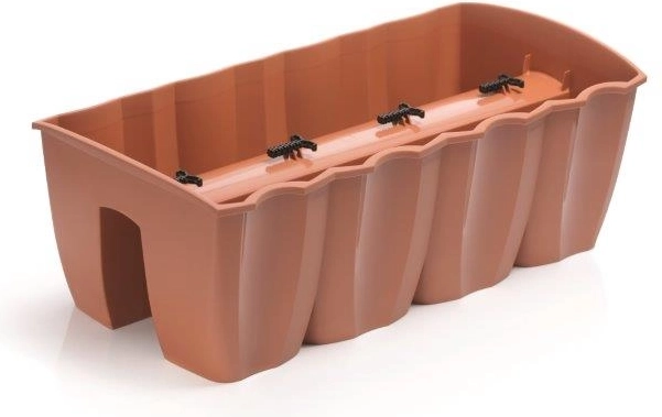 Truhlík na zábradlie Crown 58 cm terakota