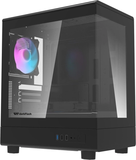 Počítačová skriňa Darkflash DB330M mini tower s tvrdeným sklom, čierna