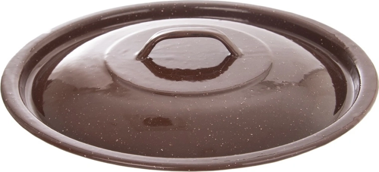 Hnedé smaltované veko na vedro Brown 30 cm