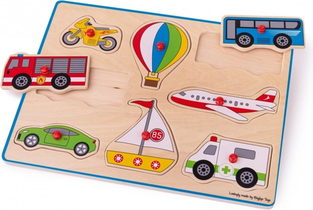 Drevené puzzle dopravné prostriedky Bigjigs Toys