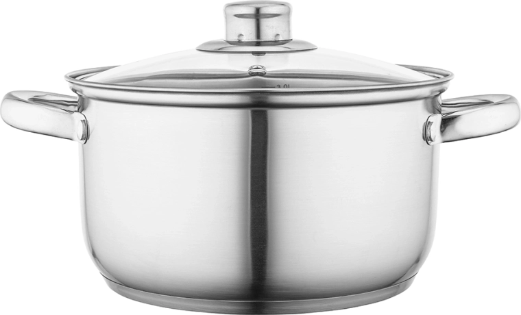 Nerezový hrniec Fabio 20 cm, 3,6 l so sklenenou pokrievkou