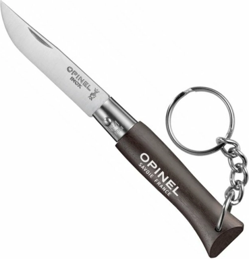 Opinel N°04 prívesok na kľúče – vreckový nôž 5 cm, čierny, bukové drevo