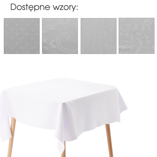 Biely polyesterový obrus 140 × 220 cm