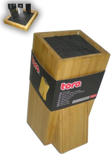 Bambusový blok na nože Toro so štetinovou vložkou