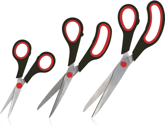 Sada nožníc 3 ks – 14, 21 a 24 cm, mix farieb