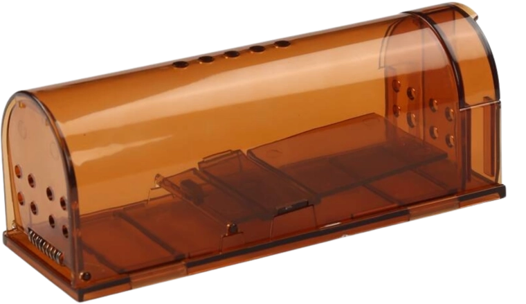 Humánna živolovná pasca na myši a potkany, priehľadná, 17 × 6,2 × 6,4 cm, 2 ks