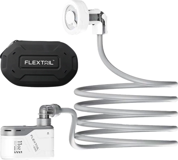 Flextail Max prenosná sprcha s puzdrom biela