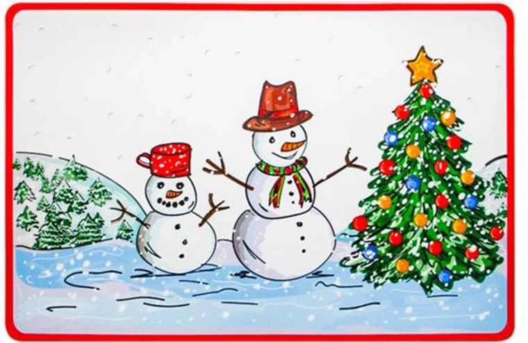 Vianočné plastové prestieranie Toro so snehuliakom 28 × 43 cm