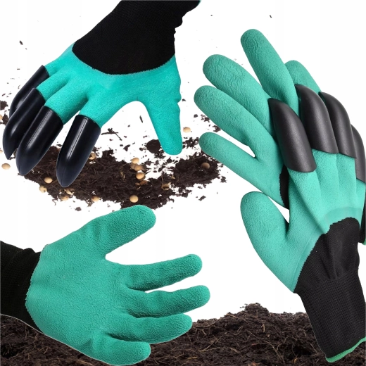 Záhradné rukavice s pazúrikmi na rýľovanie a sadenie