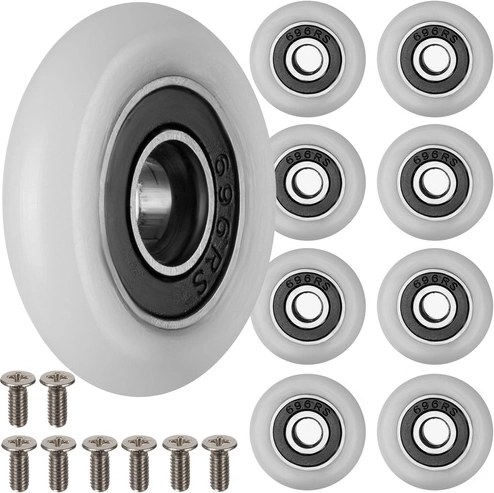 Ruhhy kolieska do sprchového kúta s guľôčkovým ložiskom 23 × 6 mm (8 ks)