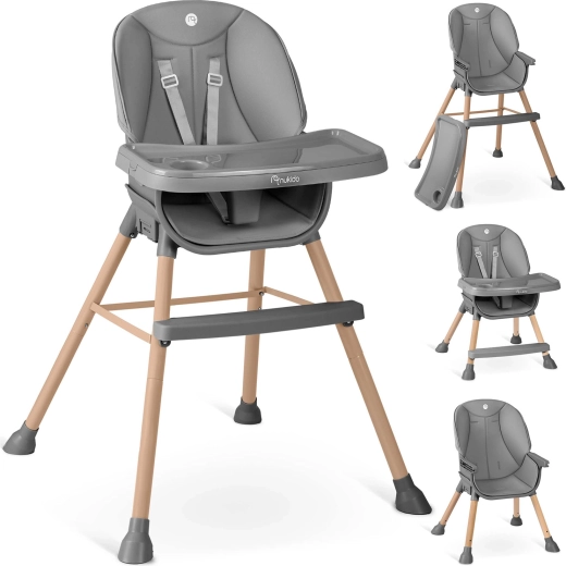 Jedálenská stolička NUKIDO Tilo 3v1 sivá