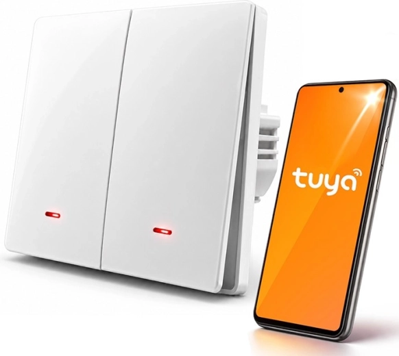 Inteligentný nástenný Wi‑Fi vypínač svetla, 2-kanálový s časovačom – 1 kus