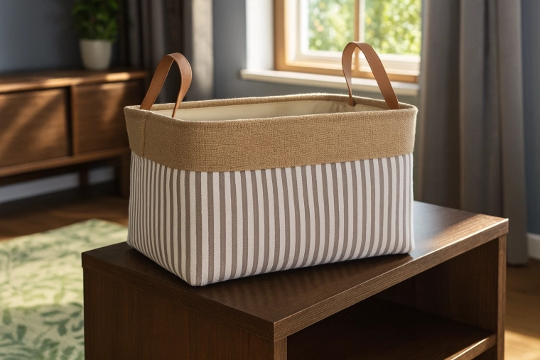 Textilný úložný kôš s prúžkami 30 × 40 × 24 cm