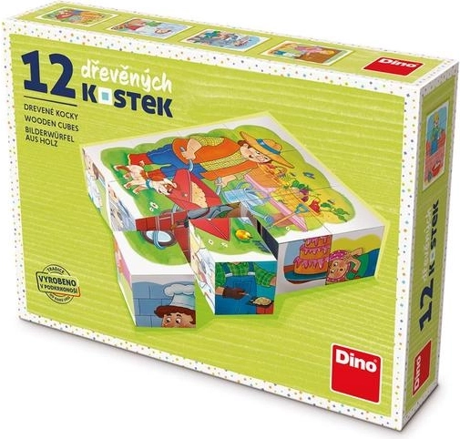 Dino vzdelávacie kocky Povolania - set 12 kociek