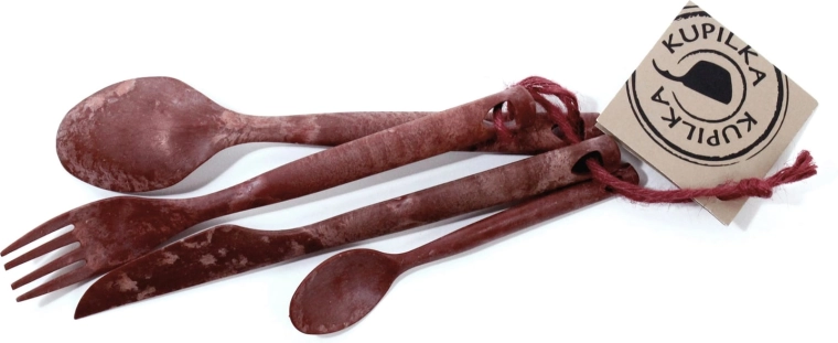 Kupilka príbor Cutlery Cranberry Red – červená kempingová súprava