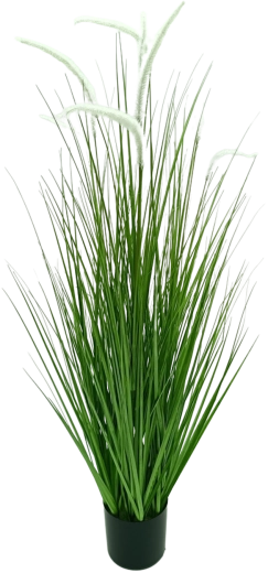 Umelá okrasná tráva pennisetum v kvetináči biela 120 cm