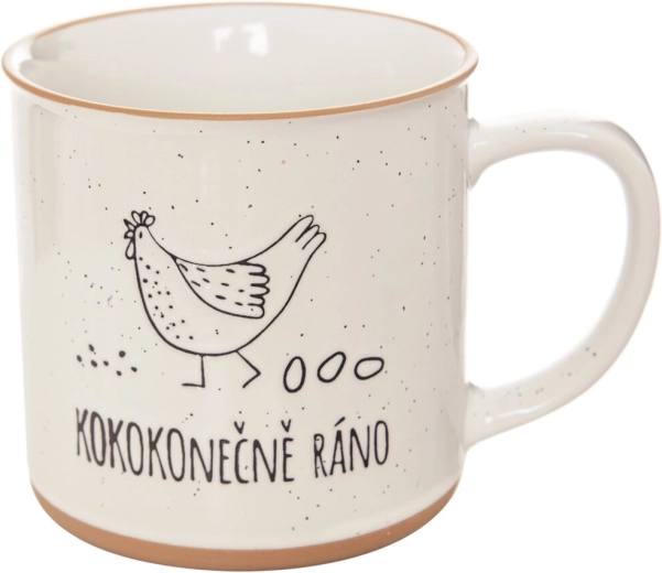 Keramický hrnček Statek s motívom sliepky 0,53 l