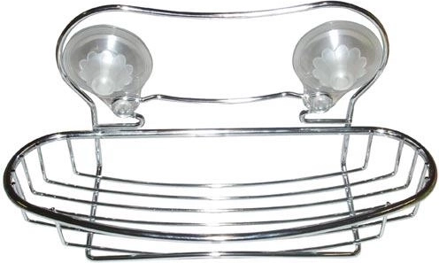 Kúpeľňová oválna polička 30 × 11 × 4 cm, chróm