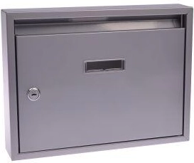 Paneláková poštová schránka 320 × 240 × 60 mm, sivá, bez predvŕtaných otvorov